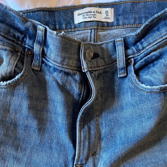 Abercrombie & Fitch Blue Straight Leg Jeans 25/0s - Picture 5 of 5